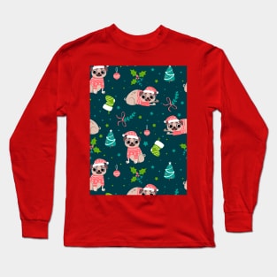 Christmas pug Long Sleeve T-Shirt